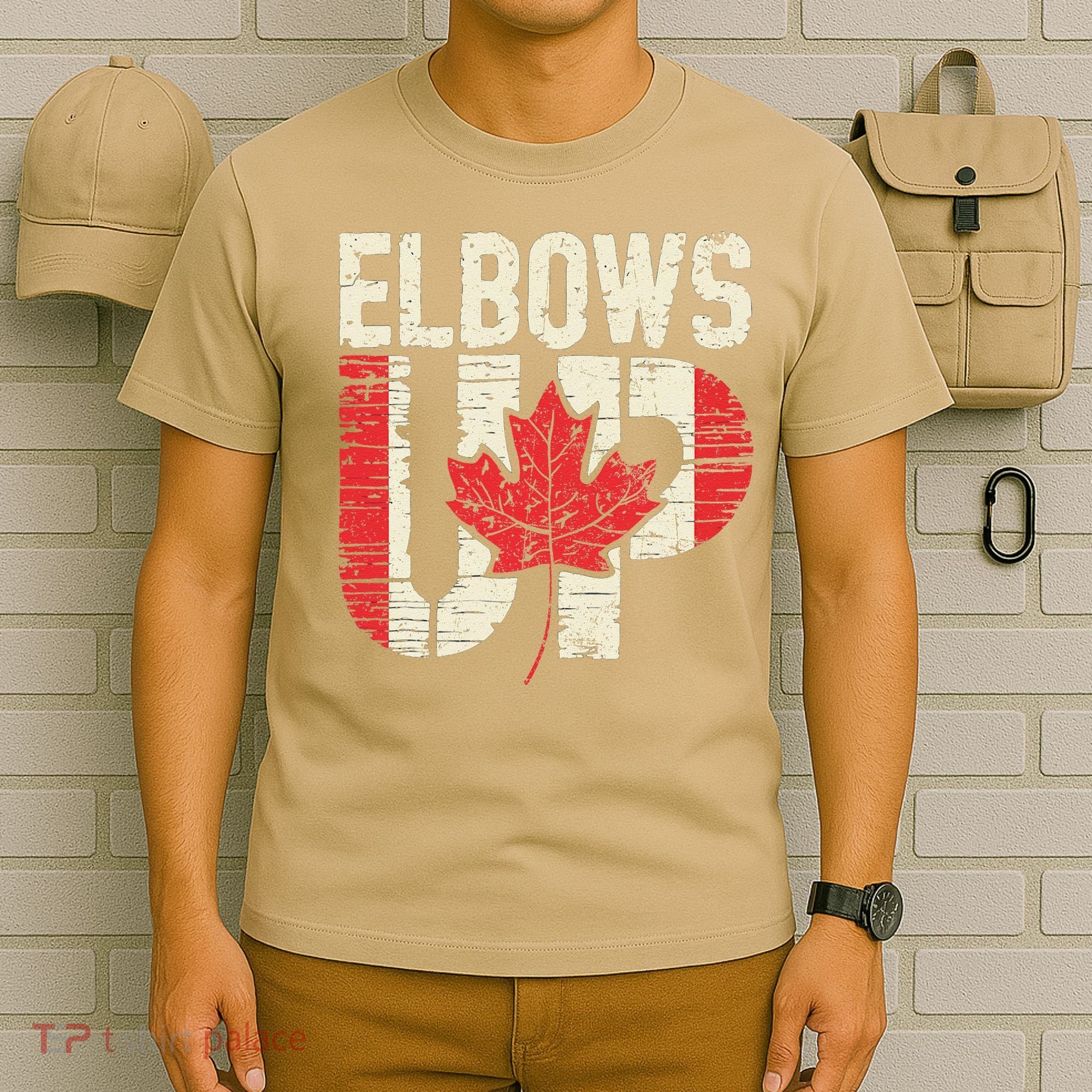 Elbows Up Canada Vintage Distressed Canadian Pride T-Shirt
