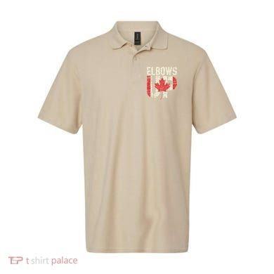 Elbows Up Canada Vintage Distressed Canadian Pride Polo