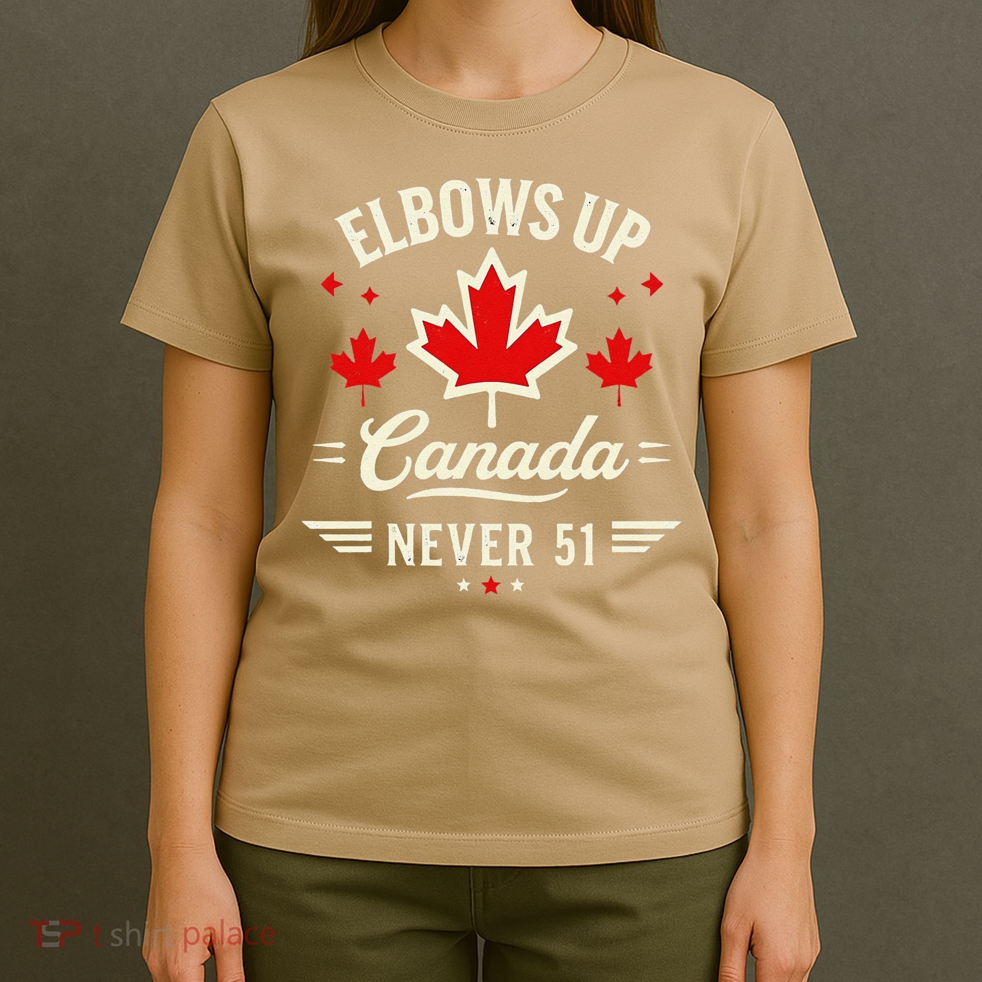 Elbows Up Canada Never 51 Canada Flag Stand Strong T-Shirt