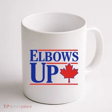 Elbows Up Canada Coffee Mug back