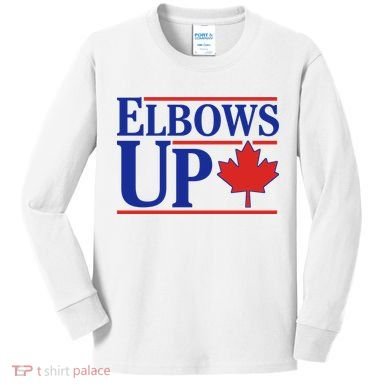 Elbows Up Canada Kids Long Sleeve Shirt