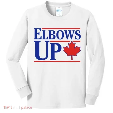 Elbows Up Canada Kids Long Sleeve Shirt