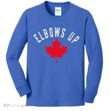 Elbows Up Canada Kids Long Sleeve Shirt
