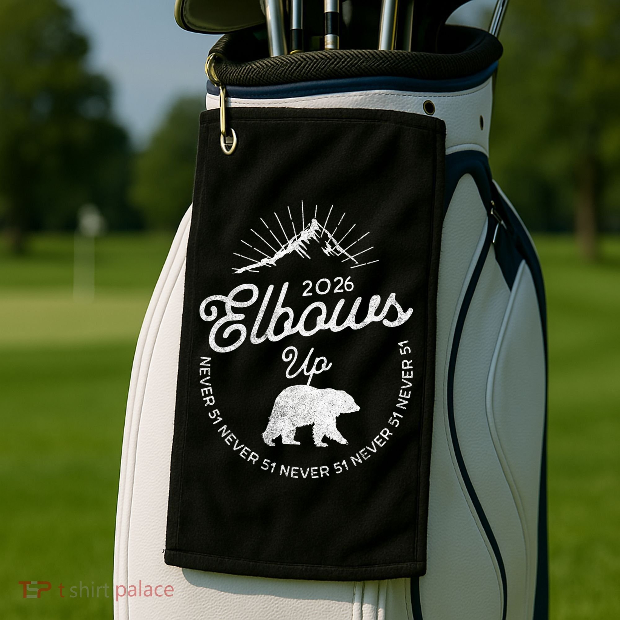 Elbows Up Canada 2026 Never 51 Golf Towel