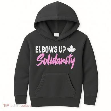 Elbows Up Canada Solidarity  Kids Hoodie