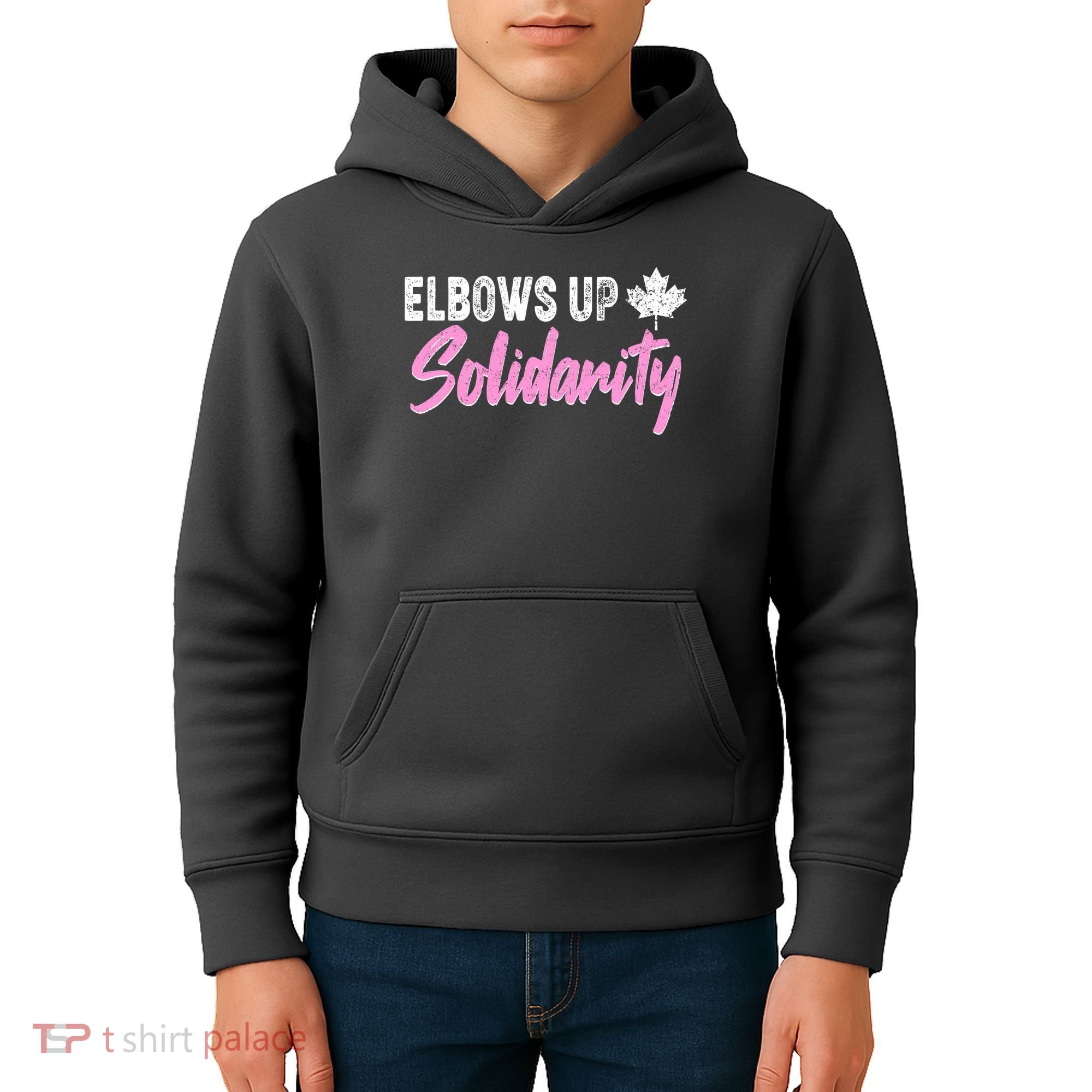 Elbows Up Canada Solidarity  Kids Hoodie