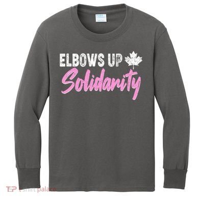Elbows Up Canada Solidarity  Kids Long Sleeve Shirt