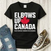 Elbows Up Canada Never Mistake Kindness for Weakness Women's T-Shirt thumb 3