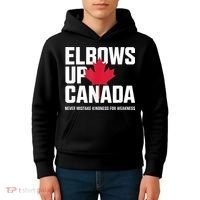 Elbows Up Canada Never Mistake Kindness for Weakness Kids Hoodie thumb 4