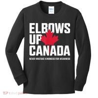 Elbows Up Canada Never Mistake Kindness for Weakness Kids Long Sleeve Shirt thumb 0