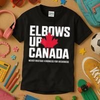 Elbows Up Canada Never Mistake Kindness for Weakness Kids T-Shirt thumb 3