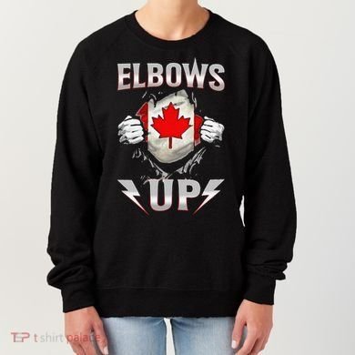 Elbows Up Canada Maple Leaf Strong North Pride Women's Sweatshirt