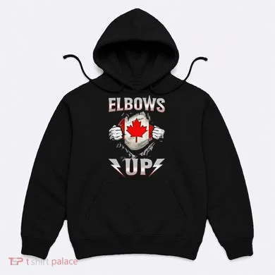 Elbows Up Canada Maple Leaf Strong North Pride Hoodie