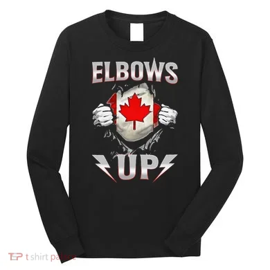 Elbows Up Canada Maple Leaf Strong North Pride Long Sleeve Shirt