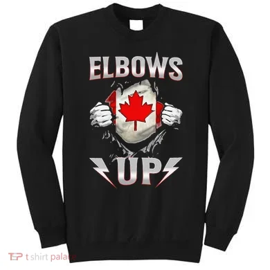 Elbows Up Canada Maple Leaf Strong North Pride Sweatshirt
