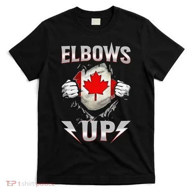Elbows Up Canada Maple Leaf Strong North Pride T-Shirt