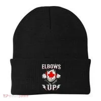 Elbows Up Canada Maple Leaf Strong North Pride Beanie thumb 0