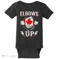 Elbows Up Canada Maple Leaf Strong North Pride Baby Bodysuit thumb 0