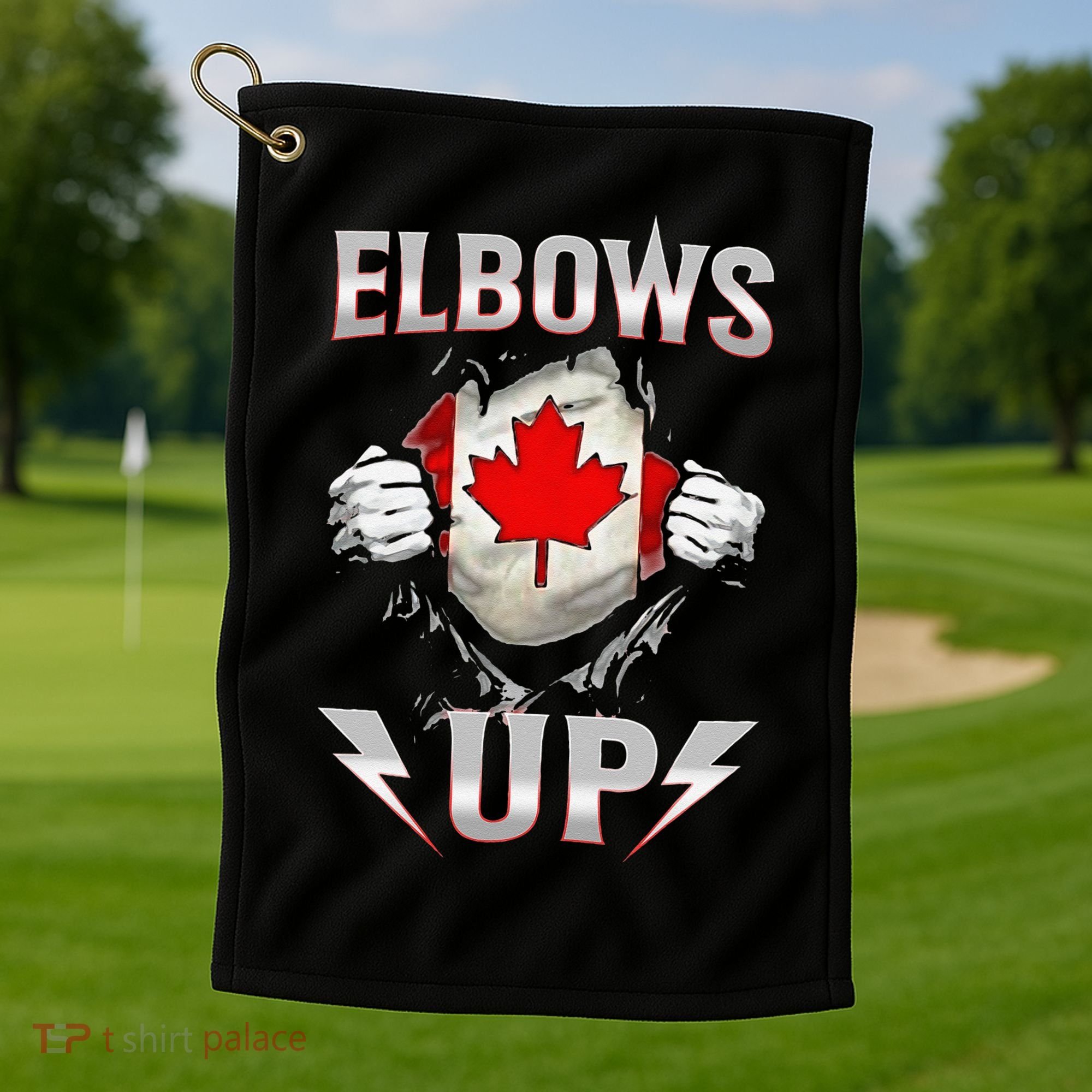 Elbows Up Canada Maple Leaf Strong North Pride Golf Towel