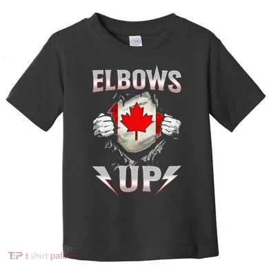 Elbows Up Canada Maple Leaf Strong North Pride Toddler T-Shirt