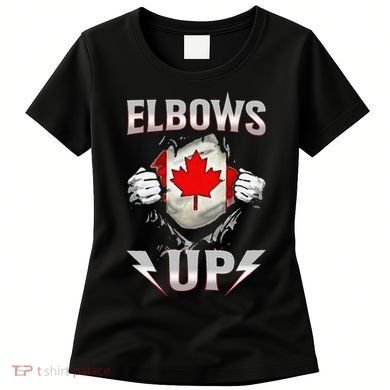Elbows Up Canada Maple Leaf Strong North Pride Women's T-Shirt