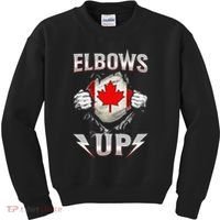 Elbows Up Canada Maple Leaf Strong North Pride Kids Sweatshirt thumb 0