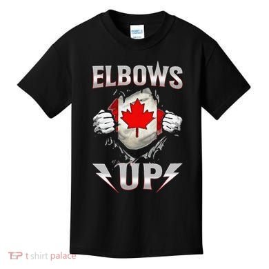 Elbows Up Canada Maple Leaf Strong North Pride Kids T-Shirt