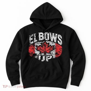 Elbows Up Canada Vintage Distressed Canadian Pride Hoodie
