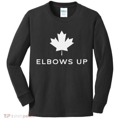 Elbows Up Canada Kids Long Sleeve Shirt