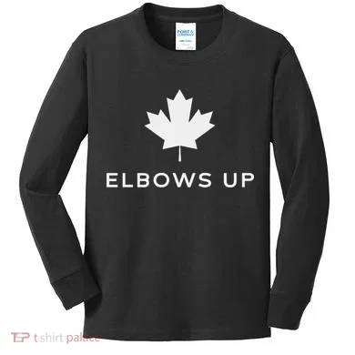 Elbows Up Canada Kids Long Sleeve Shirt