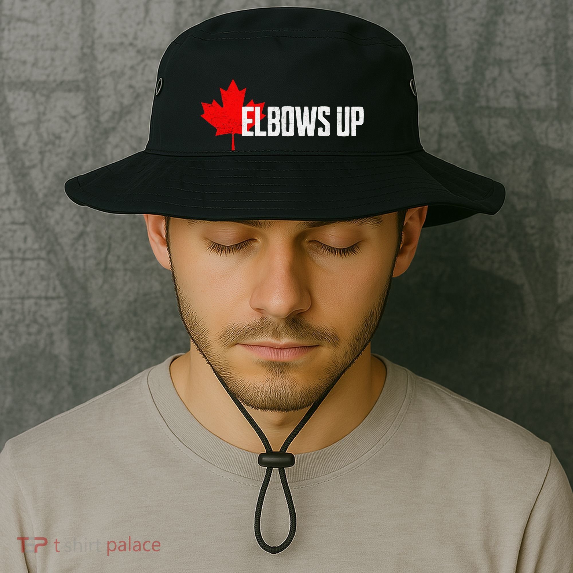 Elbows Up Canada True North Strong and Free Proud Canadian Bucket Hat
