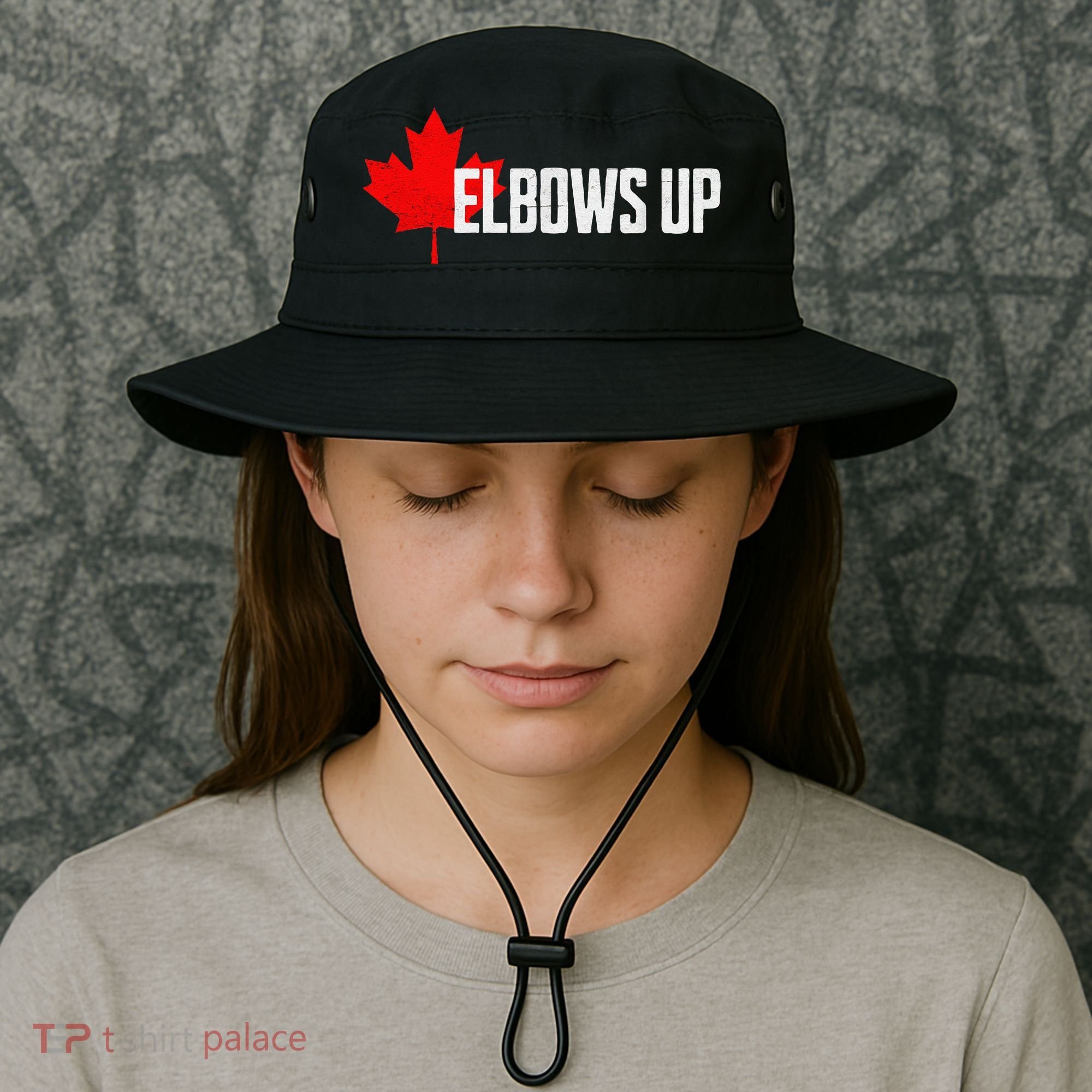 Elbows Up Canada True North Strong and Free Proud Canadian Bucket Hat