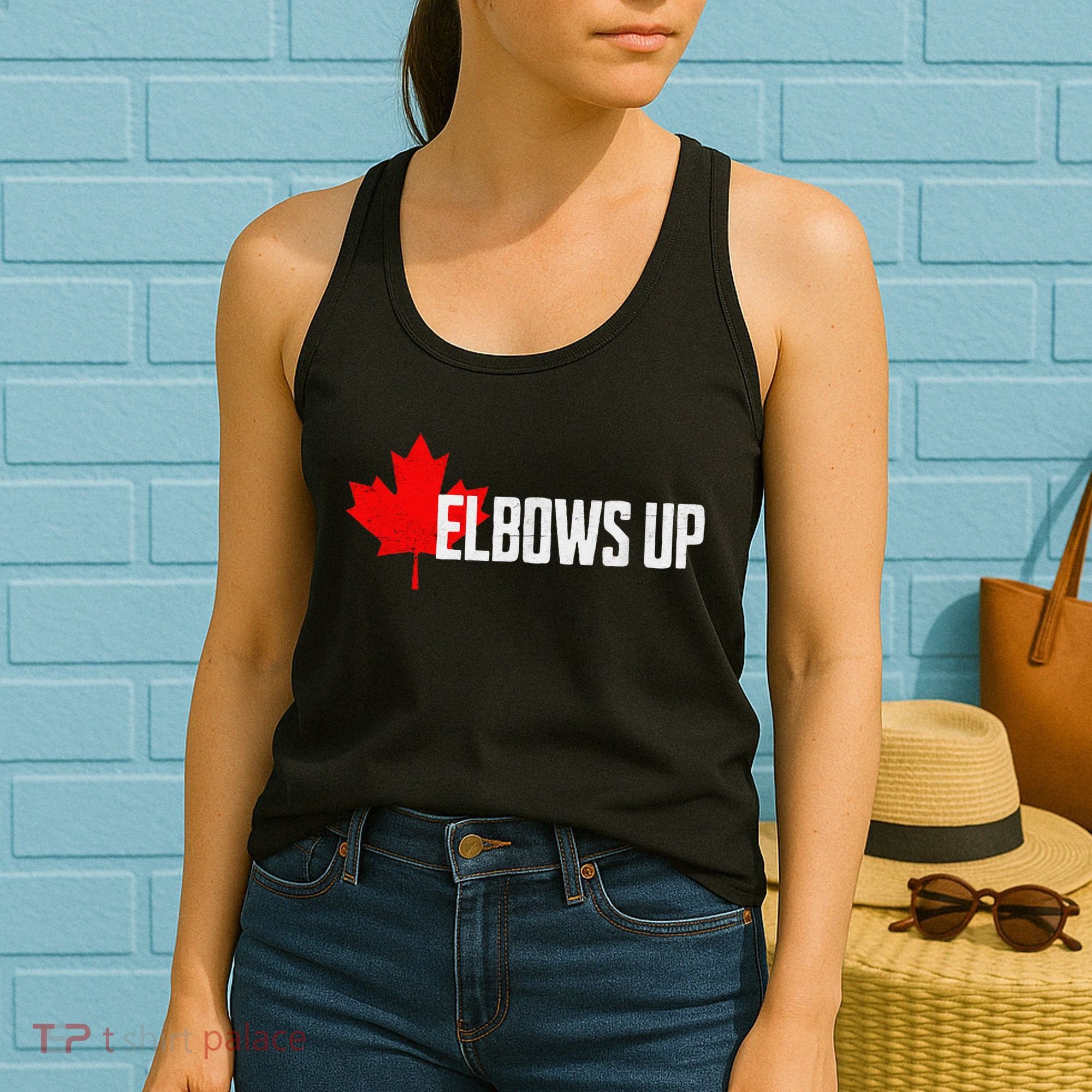 Elbows Up Canada True North Strong and Free Proud Canadian Women's Tank Top