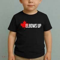 Elbows Up Canada True North Strong and Free Proud Canadian Toddler T-Shirt thumb 2