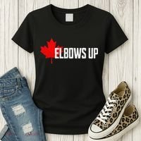 Elbows Up Canada True North Strong and Free Proud Canadian Women's T-Shirt thumb 3