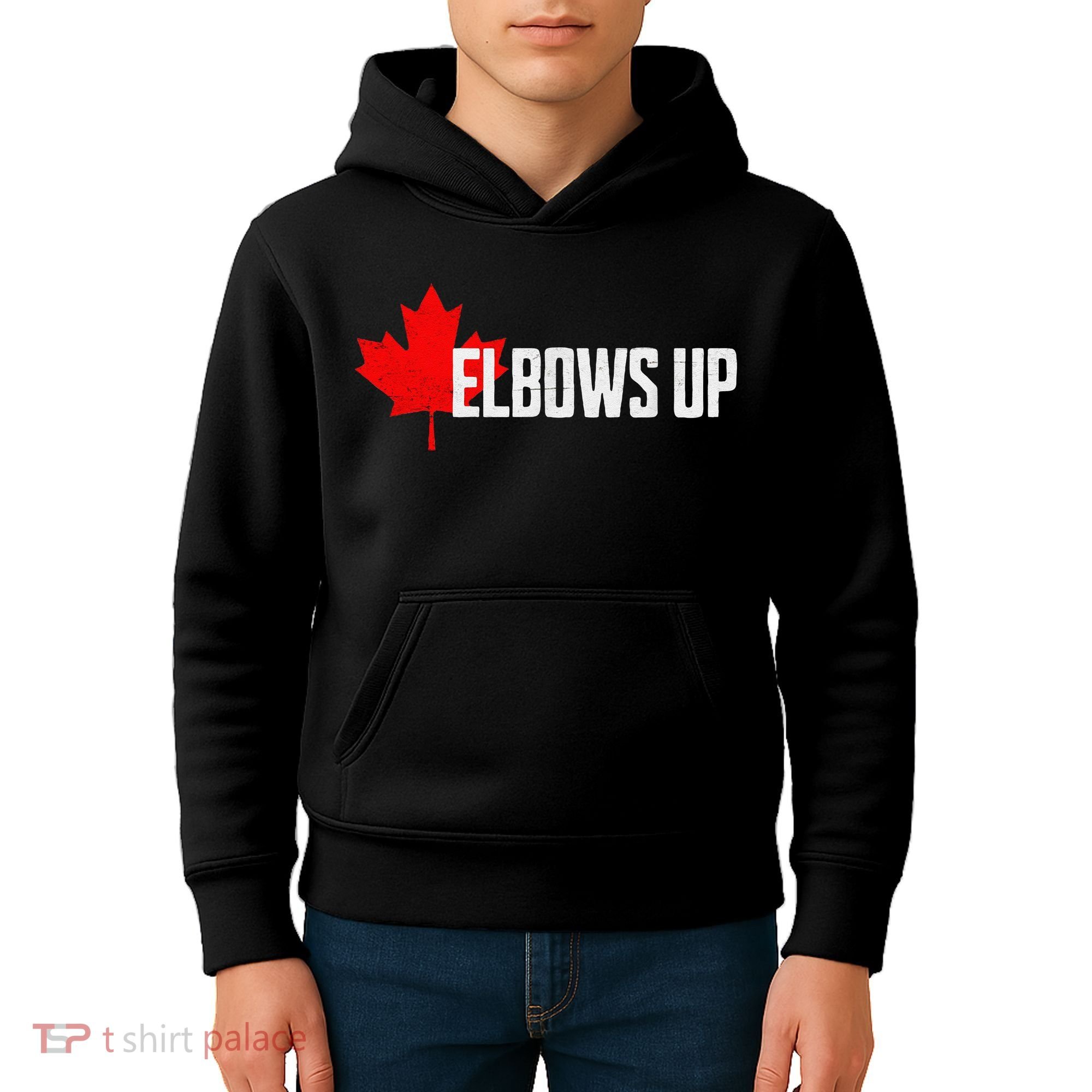 Elbows Up Canada True North Strong and Free Proud Canadian Kids Hoodie