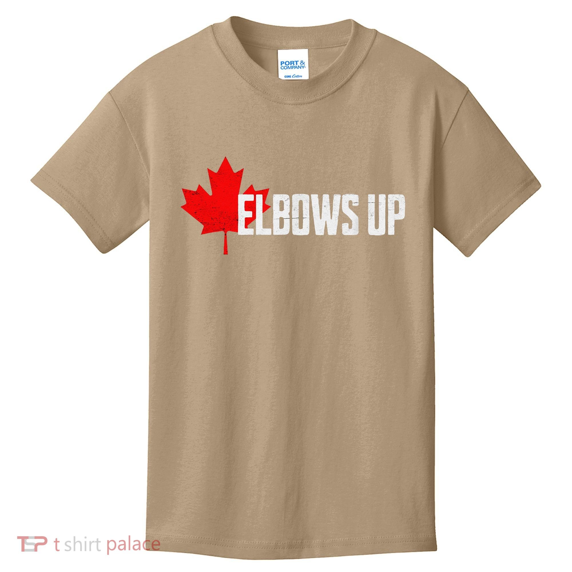 Elbows Up Canada True North Strong and Free Proud Canadian Kids T-Shirt