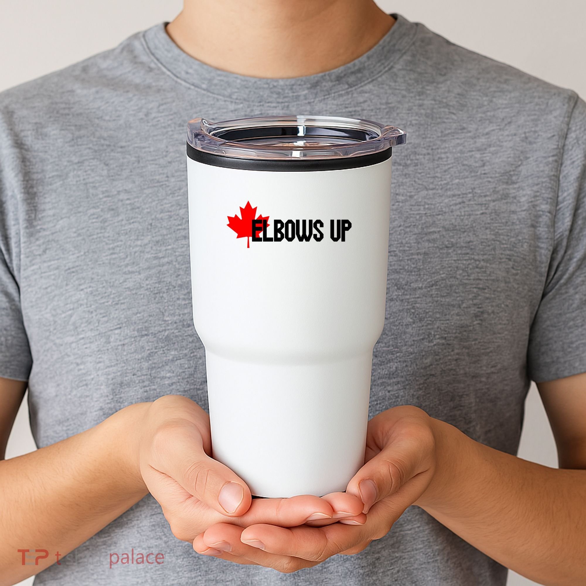 Elbows Up Canada True North Strong and Free Proud Canadian Tumbler