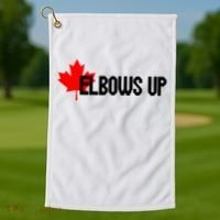 Elbows Up Canada True North Strong and Free Proud Canadian Golf Towel thumb 1