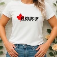 Elbows Up Canada True North Strong and Free Proud Canadian Women's T-Shirt thumb 2