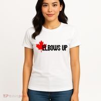 Elbows Up Canada True North Strong and Free Proud Canadian Women's T-Shirt thumb 4
