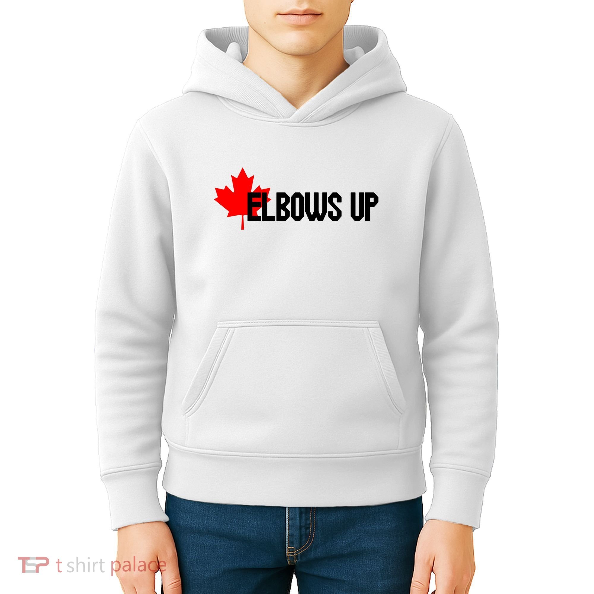 Elbows Up Canada True North Strong and Free Proud Canadian Kids Hoodie
