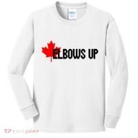 Elbows Up Canada True North Strong and Free Proud Canadian Kids Long Sleeve Shirt thumb 0