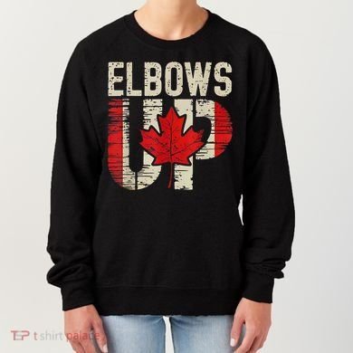 Elbows Up Canada Canadian Flag Retro Elbows Up Women's Sweatshirt