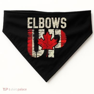 Elbows Up Canada Canadian Flag Retro Elbows Up USA-Made Doggie Bandana