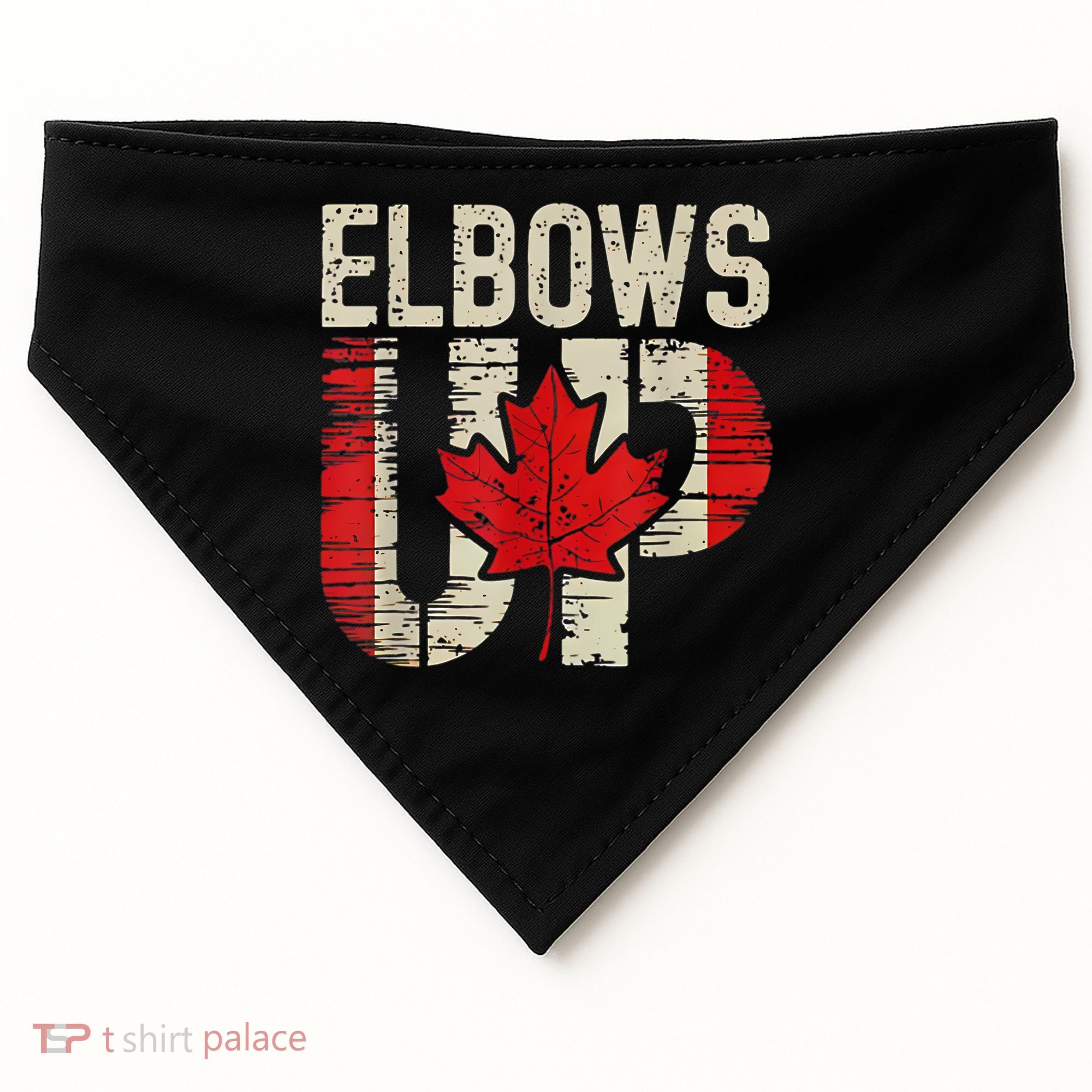 Elbows Up Canada Canadian Flag Retro Elbows Up USA-Made Doggie Bandana