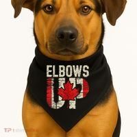 Elbows Up Canada Canadian Flag Retro Elbows Up USA-Made Doggie Bandana thumb 1