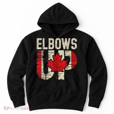 Elbows Up Canada Canadian Flag Retro Elbows Up Hoodie