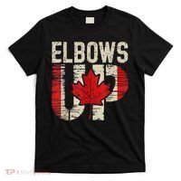 Elbows Up Canada Canadian Flag Retro Elbows Up T-Shirt thumb 0