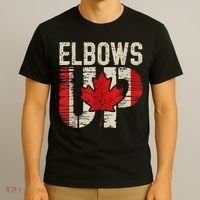 Elbows Up Canada Canadian Flag Retro Elbows Up T-Shirt thumb 3